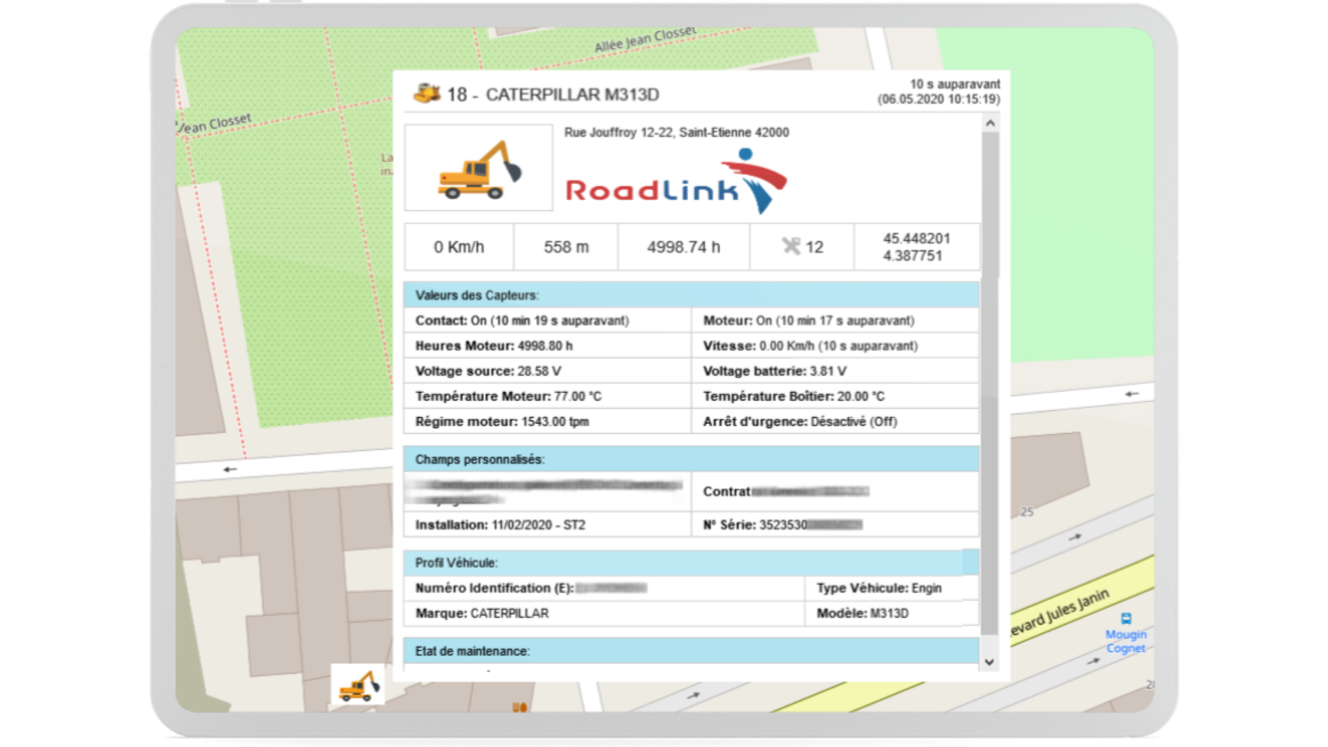 Géolocalisation engins BTP